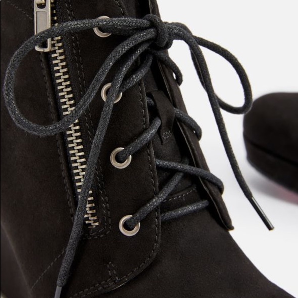 Black wedge booties
